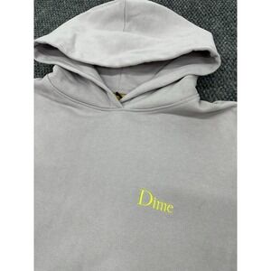 Dime Men's Small Hoodie Sweatshirt Gray Pullover Embroidered Logo - New